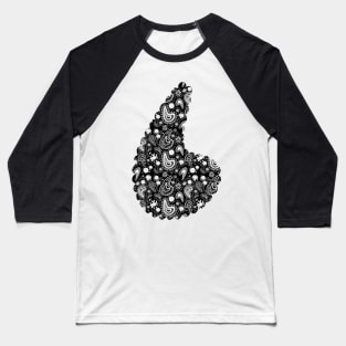 Paisley Power (Black and White) Baseball T-Shirt